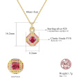 Design Colorful CZ Stone Gold Plated Silver Pendant Necklace